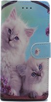 Samsung Galaxy S4 Hoesje met Print - Portemonnee Book Case - Kaarthouder & Magneetlipje - Katten