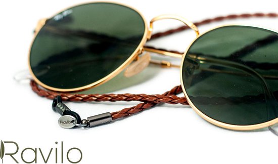 Ravilo® Brillenkoord - gevlochten - bruin - glasses cord - brillen accessoire - Ravilo