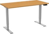 Zit-sta bureau elektrisch 2 motorig 160 x 80|Beuken |Aluminium frame