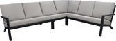 San Diego  4-delige aluminium hoek loungeset Matt Black/Off White