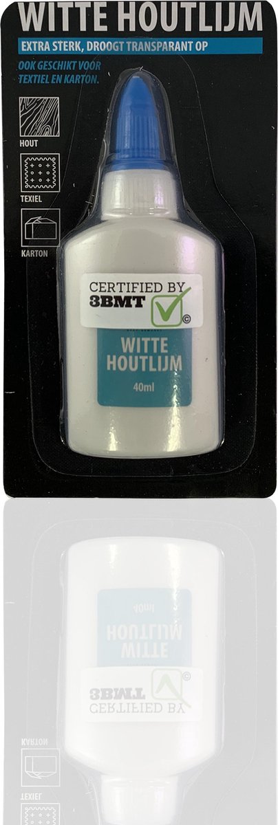 3BMT - Houtlijm - transparant - extra sterk, voor hout textiel en karton - 40 ml