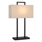 Atmooz - Lampe de table Matera - Chambre à coucher / Salon - Pour l'intérieur - Industriel - Couleur : noire et blanche - Hauteur = 59cm - Métal