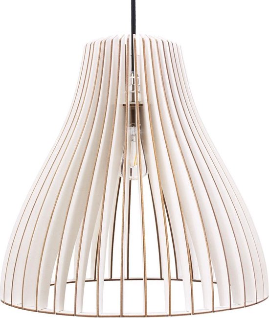 litteken patroon Aankondiging wodewa moderne hanglamp hout plafondlamp NUBES witte LED E27 duurzame  plafondlamp... | bol.com