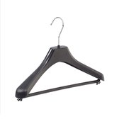 De Kledinghanger Gigant - 40 x Mantel / kostuumhanger kunststof zwart met schouderverbreding en broeklat, 36 cm