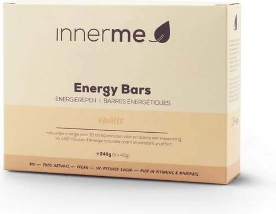 Energy Bars 'Vanille' (6x40g) - bio & VEGAN sportreep - gezonde energie - licht verteerbaar