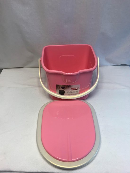 Branq Toiletemmer Draagbaar met Deksel - 15,5L - Roze van Branq — afbeelding 5