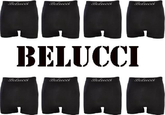 8 stuks BELUCCI microfiber heren boxershorts (zwart) naadloos XL / XXL |  bol.com
