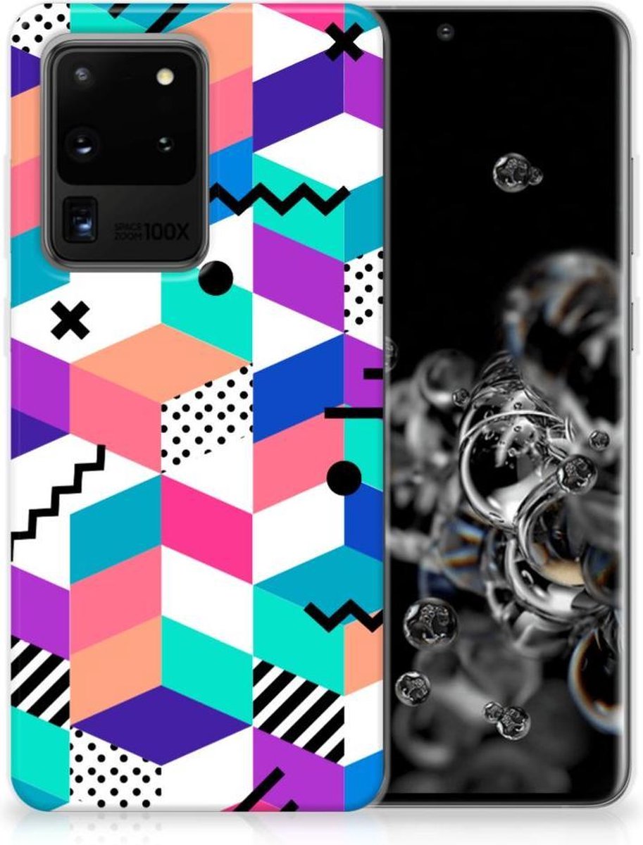 Samsung Galaxy S20 Ultra TPU Hoesje Blokken Kleurrijk