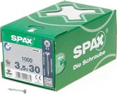 Spax Spaanplaatschroef platverzonken kop verzinkt pozidriv deeldraad 3.5x30mm (per 1000 stuks)