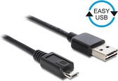DeLOCK 0.5m, USB2.0-A/USB2.0 Micro-B USB-kabel 0,5 m USB A Micro-USB B Zwart
