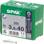Spax Spaanplaatschroef Verzinkt PK 3.5 x 40 (200) - 200 stuks