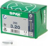 Spax Spaanplaatschroef Verzinkt PK 3.0 x 20 (200) - 200 stuks