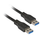 USB naar USB kabel - USB3.0 - tot 3A / zwart - 1,8 meter