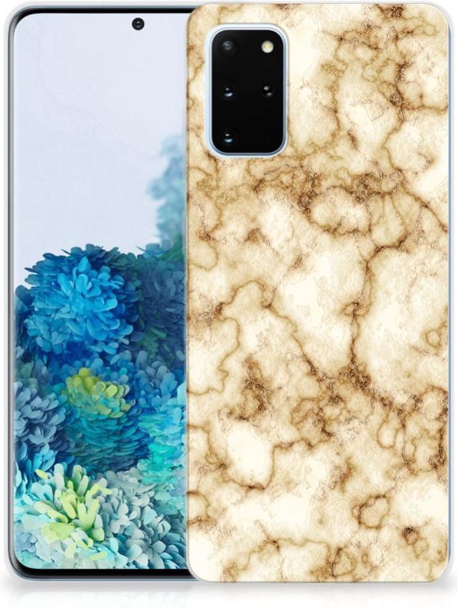 Samsung Galaxy S20 Plus TPU Siliconen Hoesje Marmer Goud