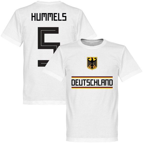 Duitsland Hummels 5 Team T-Shirt - Wit - 5XL