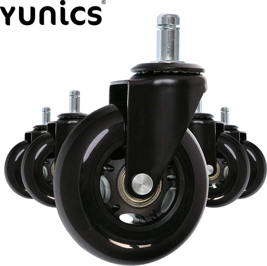 YUNICS ® Bureaustoelwielen - Nylon - 5 Stuks - 11mm | bol.com