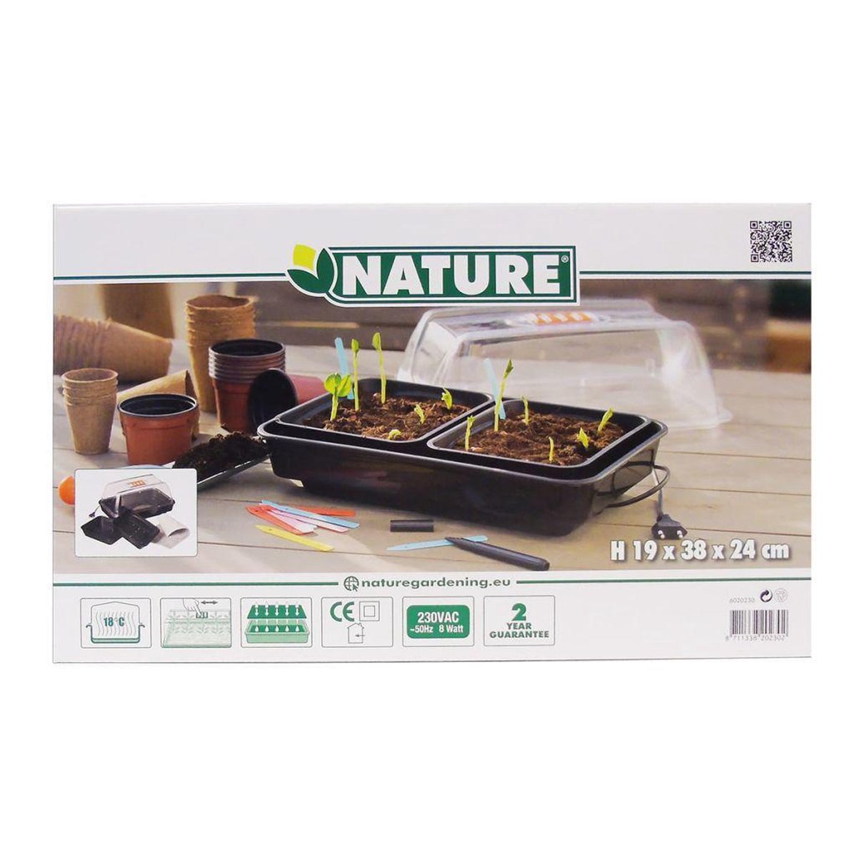 Talen Tools Nature Mini-serre chauffante - 19 x 38 x 24cm