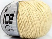 Breiwol creme 50grams bollen merino wol, acryl en polyamide ice yarns kopen