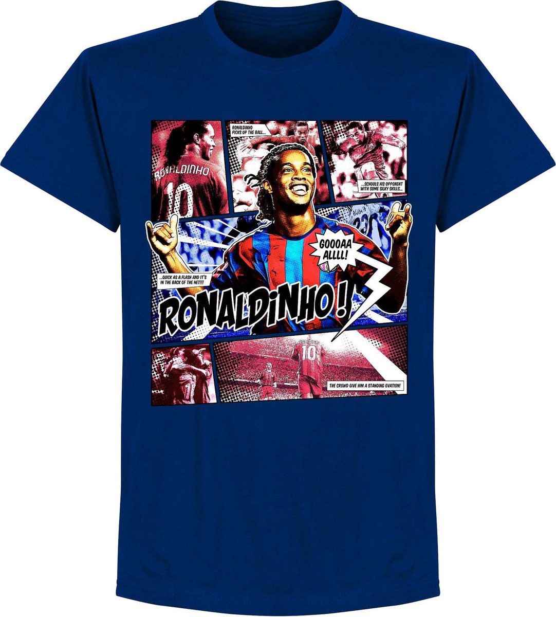 Ronaldinho Comic T-shirt - Navy - XL