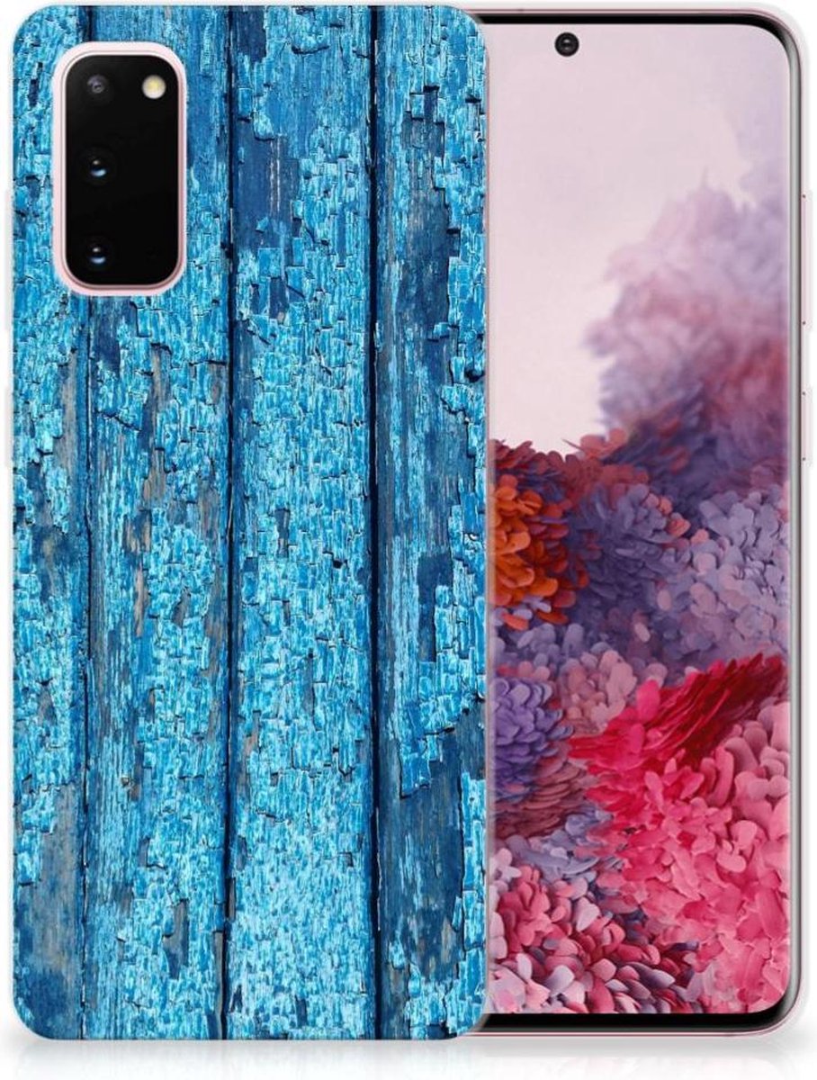 Samsung Galaxy S20 Bumper Hoesje Wood Blue
