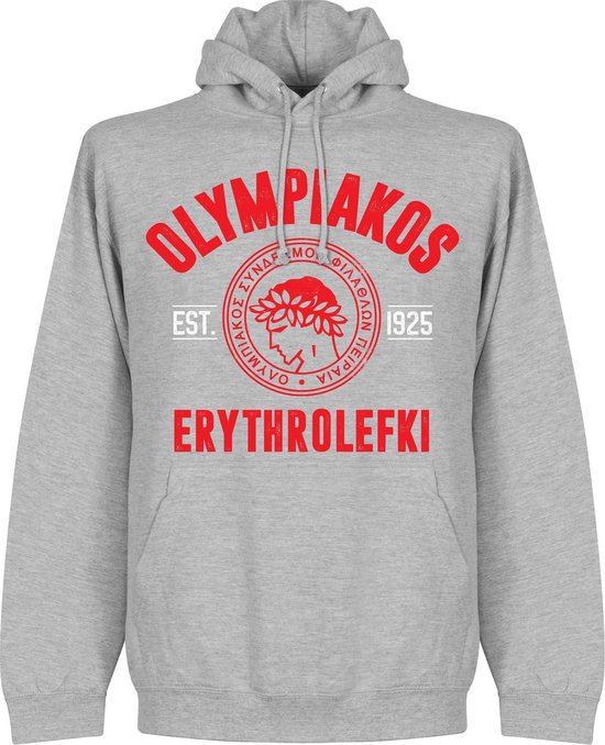 Olympiakos Established Hooded Sweater - Grijs