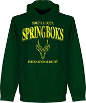 Zuid Afrika Spingboks Rugby Hooded Sweater - Donkergroen - XXL