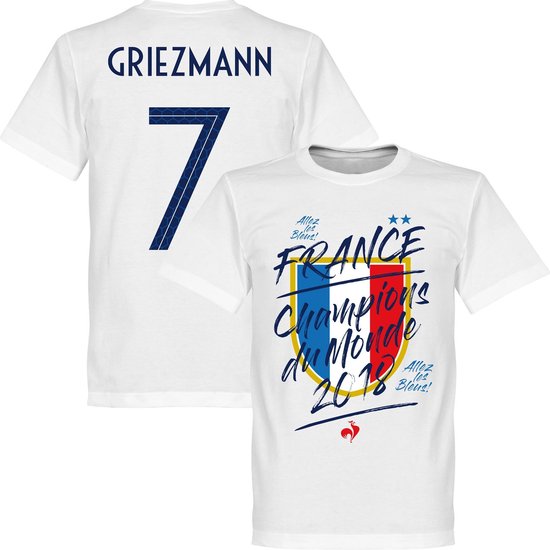 Frankrijk Champion Du Monde Griezmann T-Shirt - Wit  - S