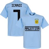 Argentinië Icardi 7 Team T-Shirt - Licht Blauw - XXL