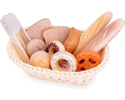 foto van New Classic Toys - Houten Broodmandje - Speelgoed Broodset - Speelgoedkeuken Accessoires voor Kinderen - Speelgoedeetset
