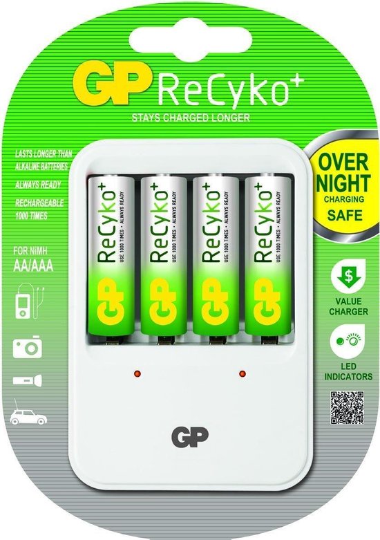 GP Recyko+ Oplader voor AA/AAA batterijen - Inclusief 4 x AA 2000mAh |  bol.com