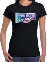 Eighties The 80s are back t-shirt zwart voor dames - disco thema outfit / feest shirt kleding XL