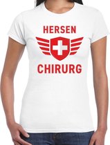 Hersen chirurg verkleed t-shirt wit voor dames - hersenspecialist carnaval / feest shirt kleding / kostuum M