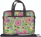 Laptoptas 15,6 / schoudertas roze bloemen - Sleevy - laptoptas - schooltas