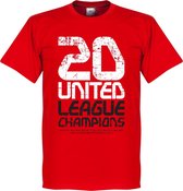 Manchester United 20 League Champions T-Shirt - Rood - 3XL