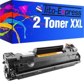 PlatinumSerie 2x toner cartridge alternatief voor HP CE285A 85A XL Black
