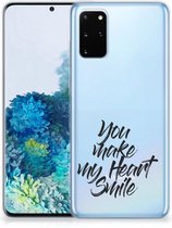 Geschikt voor Samsung Galaxy S20 Plus Siliconen hoesje met naam Heart Smile
