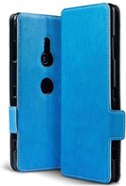 Sony Xperia XZ3 hoesje, MobyDefend slim-fit extra dunne bookcase, Blauw - GSM Hoesje / Telefoonhoesje Geschikt Voor: Sony Xperia XZ3