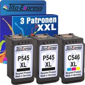 Set van 3x gerecyclede inkt cartridges voor Canon PG-545 & CL-546