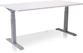 Bureau assis-debout électrique | 160 x 80 cm | cadre aluminium - plateau blanc | Avec opération de mémoire!