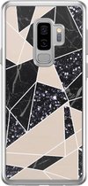 Samsung S9 Plus hoesje siliconen - Abstract painted | Samsung Galaxy S9 Plus case | zwart | TPU backcover transparant