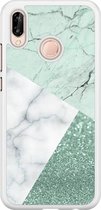 Huawei P20 Lite hoesje - Minty marmer collage