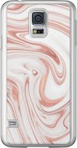 Samsung Galaxy S5 (Plus) / Neo siliconen hoesje - Drama peach marble