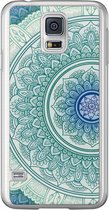 Samsung Galaxy S5 (Plus) / Neo siliconen hoesje - Mandala blauw