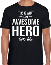 Awesome hero cadeau t-shirt zwart voor heren L