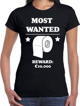 Most wanted toiletpaper t-shirt zwart voor dames XL