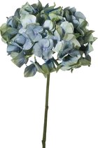 Viv! Home Luxuries Hortensia - zijden bloem - groen blauw - 48cm - topkwaliteit