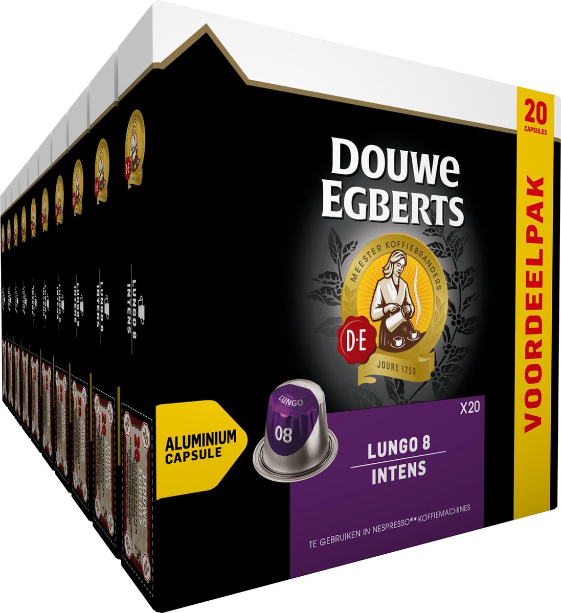 Einde het ergste Vervagen Douwe Egberts Lungo Intens Koffiecups - Intensiteit 8/12 - 10 x 20 capsules  | bol.com
