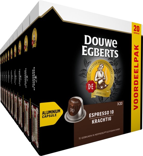 Douwe Egberts Espresso Krachtig Koffiecups - 10 x 20 cups - voordeelpak - 200 koffiecups