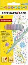 Viltstiften Eberhard Faber Glitter pastel kleuren assorti 8st. EF-551009