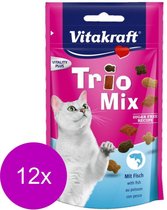 Vitakraft Trio Mix - Kattensnack - Vis - 12 x 60 g